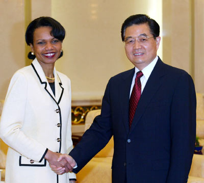 Leaders meet with Rice