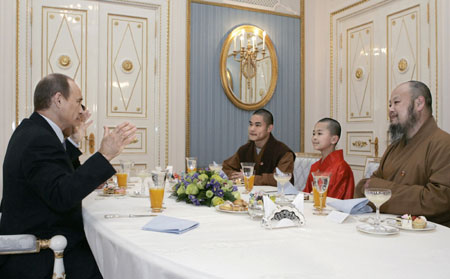 President Hu and Putin at Chinese national exhibition