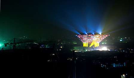 Expo China Pavilion ends light testing