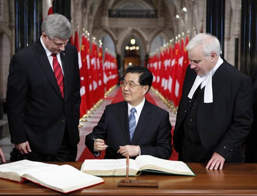 Hu's canada visit improves bilateral relations