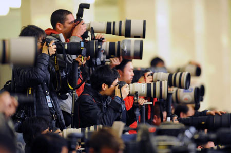 Journalists at Premier Wen's press conference