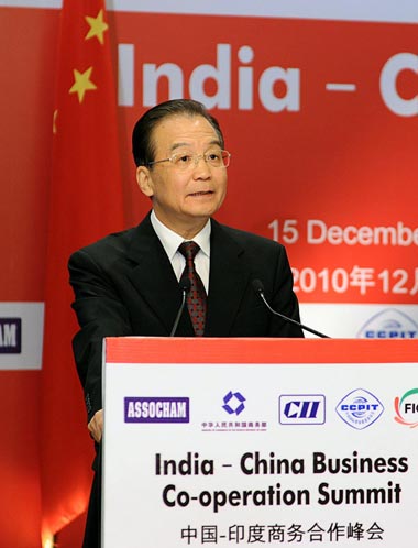 Wen calls for enhanced co-op, trade with India