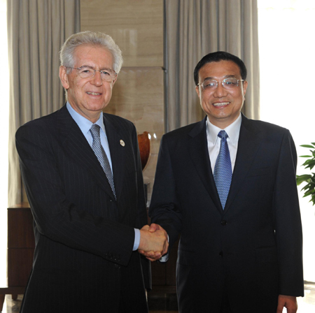 Vice-Premier Li Keqiang meets with Italian PM