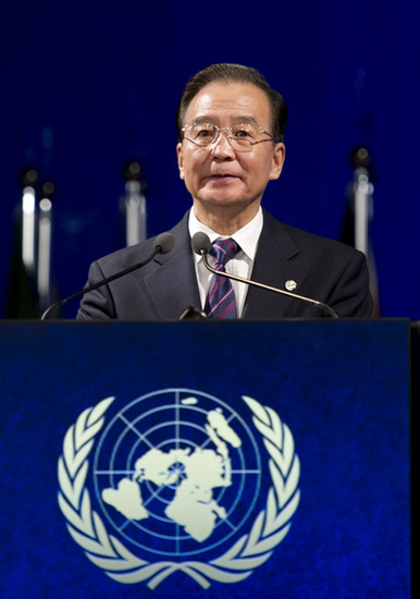 Wen urges sustainable development