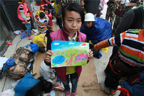 Games, art help children cope with quake