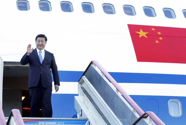 Xi arrives in St Petersburg for G20 summit