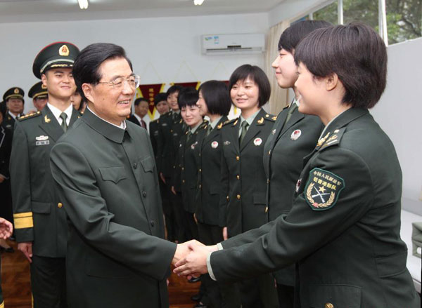 Hu reviews PLA garrison in HK