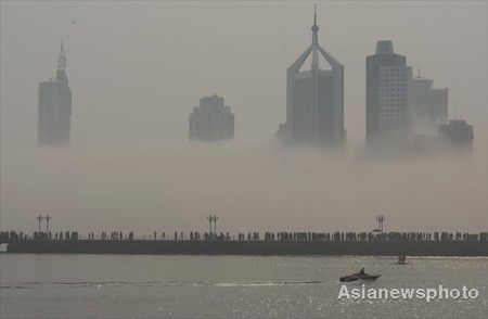 Fog weaves a maritime fairyland