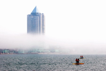 Fog weaves a maritime fairyland