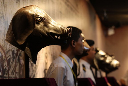 Old Summer Palace's bronze sculptures on display