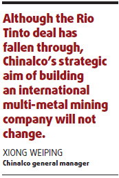 Rio deal off; Chinalco seeks other acquisitions