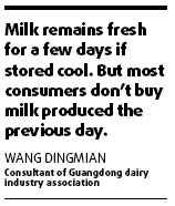 Misleading production dates put on milk boxes
