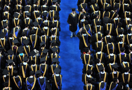 Students graduate from college