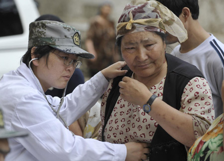 Body check for local Uygur residents in Urumqi