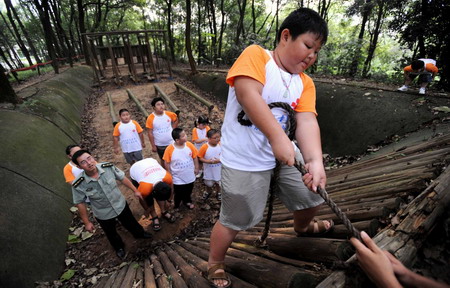 Summer camp kids sweat weight off 