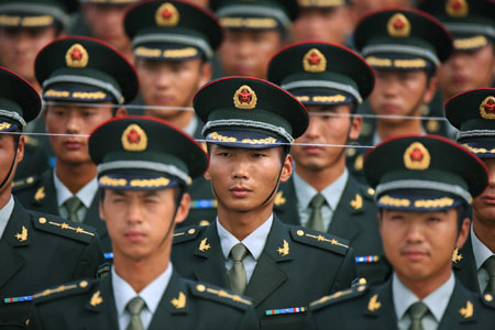 Training for National Day military parade