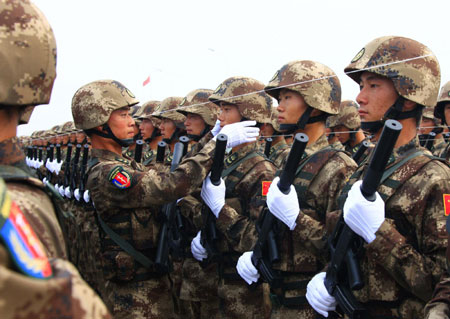 Training for National Day military parade