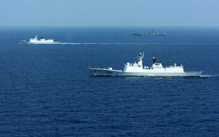 China, Russia hold joint drill in Gulf of Aden