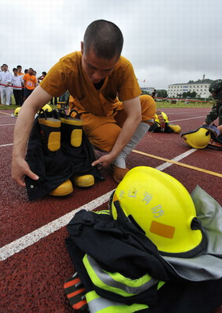 When a monk faces a fire