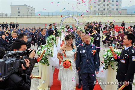 Wedding bliss in prison