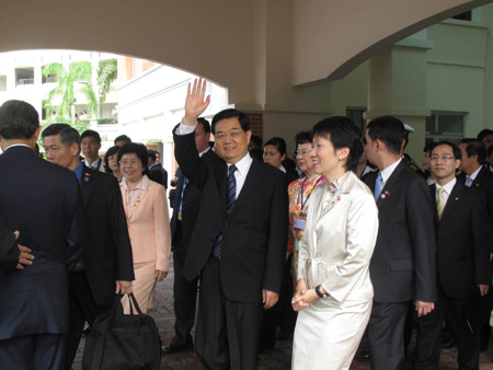 Chinese President Hu Jintao on Singapore visit