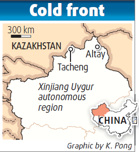 More aid pledged for cold in Xinjiang