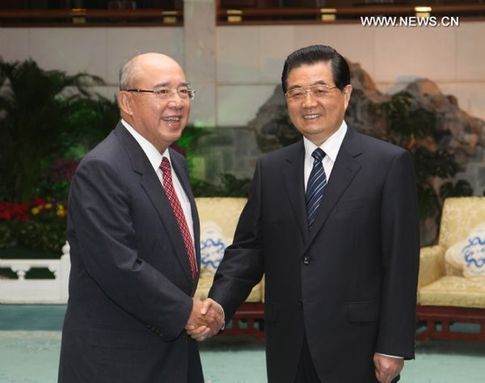 Hu meets Wu on cross-Straits trade pact