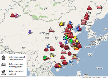 Map burns red for forced demolitions