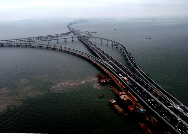 China opens world's longest sea bridge