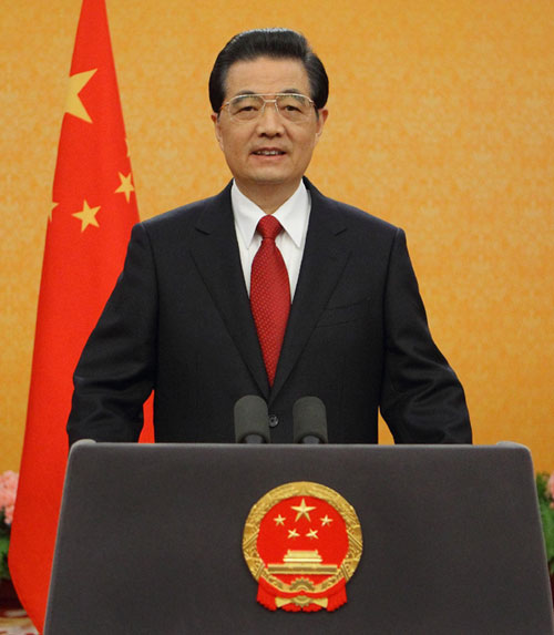President Hu Jintao delivers New Year speech