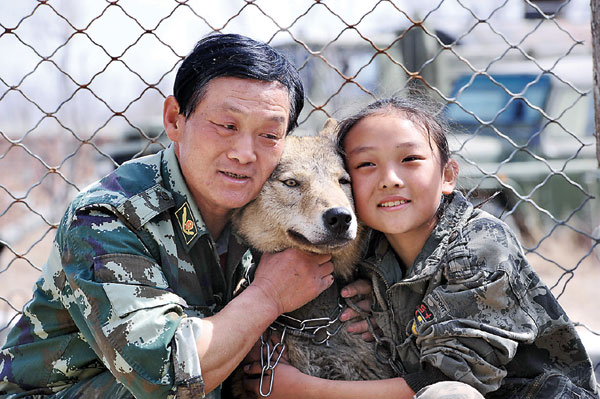 Father defends girl's stunt with wolves