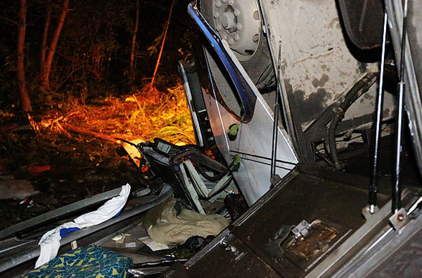 Bus crash victims out of critical condition