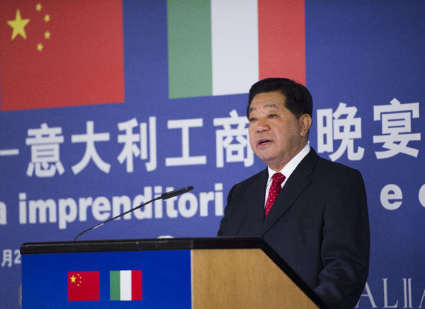 Jia urges China, Italy to boost trade ties