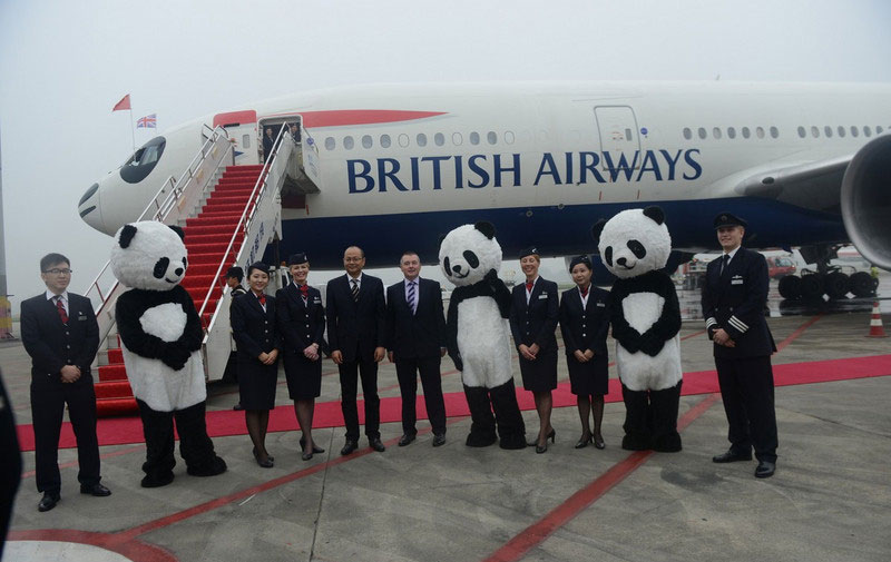 First landing of nonstop London-Chengdu flight