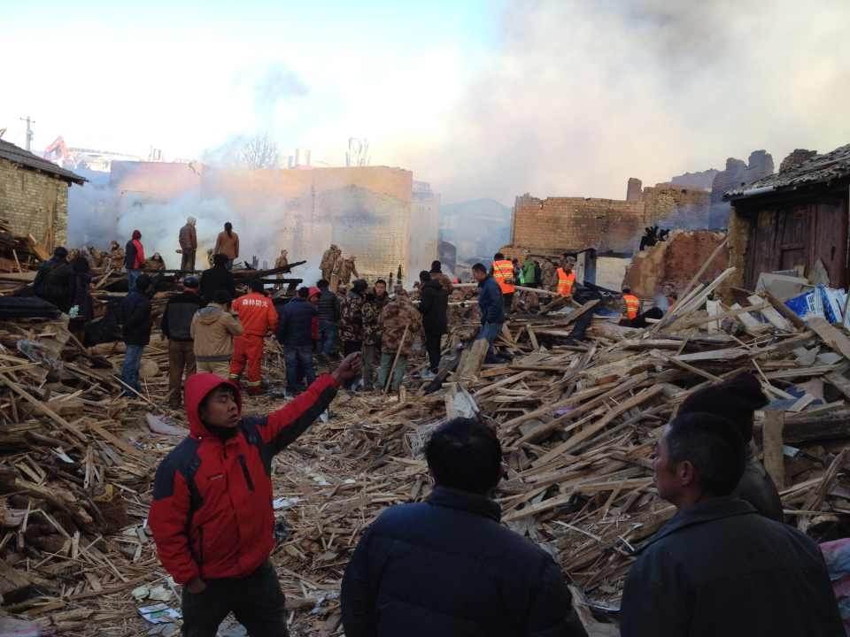 Ancient town catches fire in China's Shangri-la