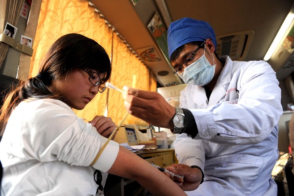 Beijing blood donations drop