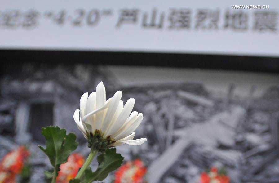 1st anniversary of Lushan earthquake marked in China's Sichuan