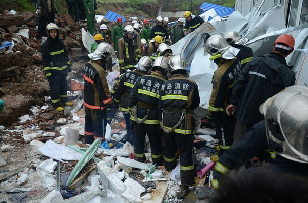 Wall collapse killed 18 in E China