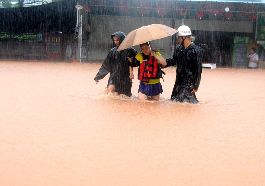 Heavy rainfall engulfs Guangxi