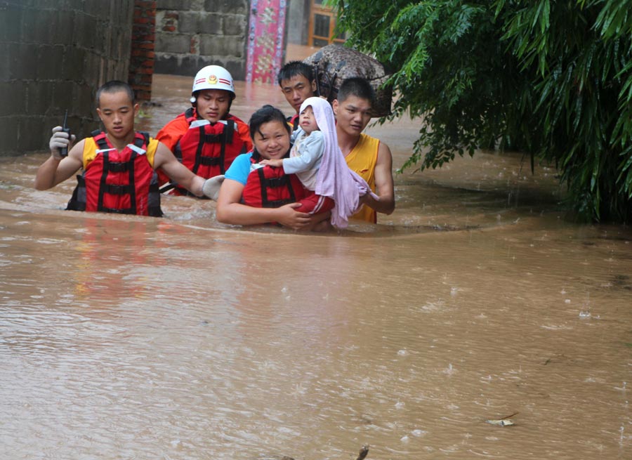 Heavy rainfall engulfs Guangxi