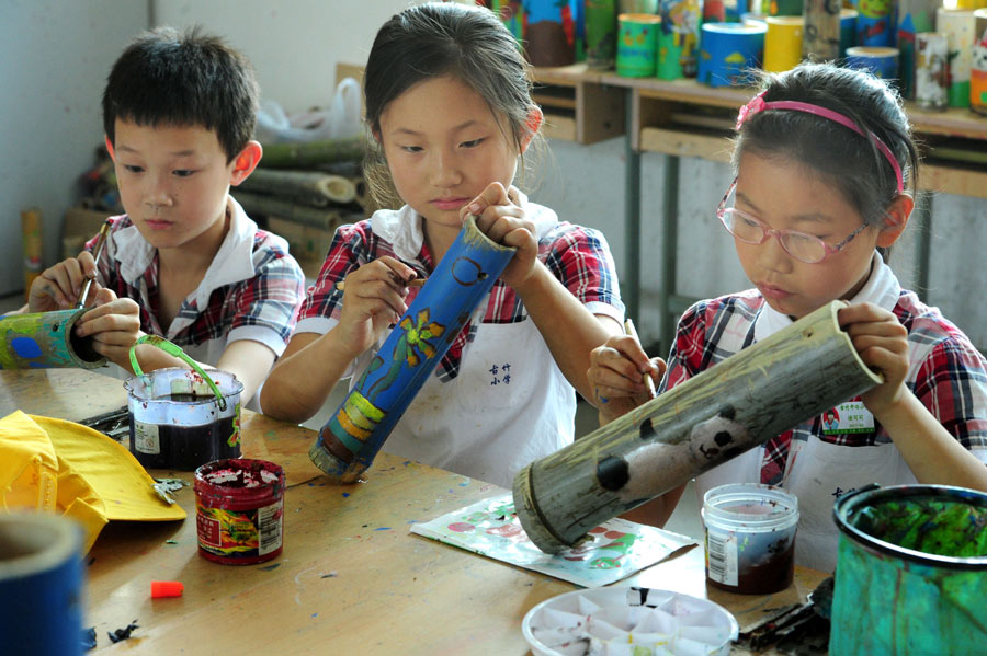 Students weave magic with bamboo