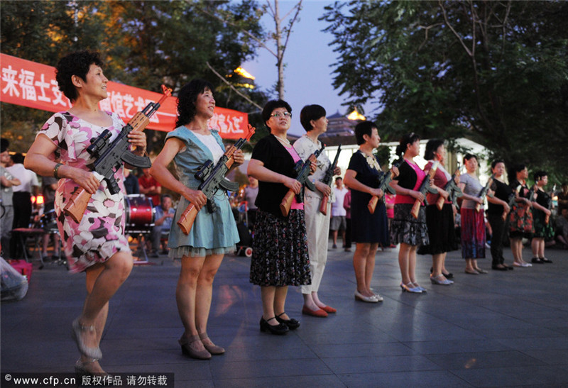 Grannies turn streets into strange dance floors