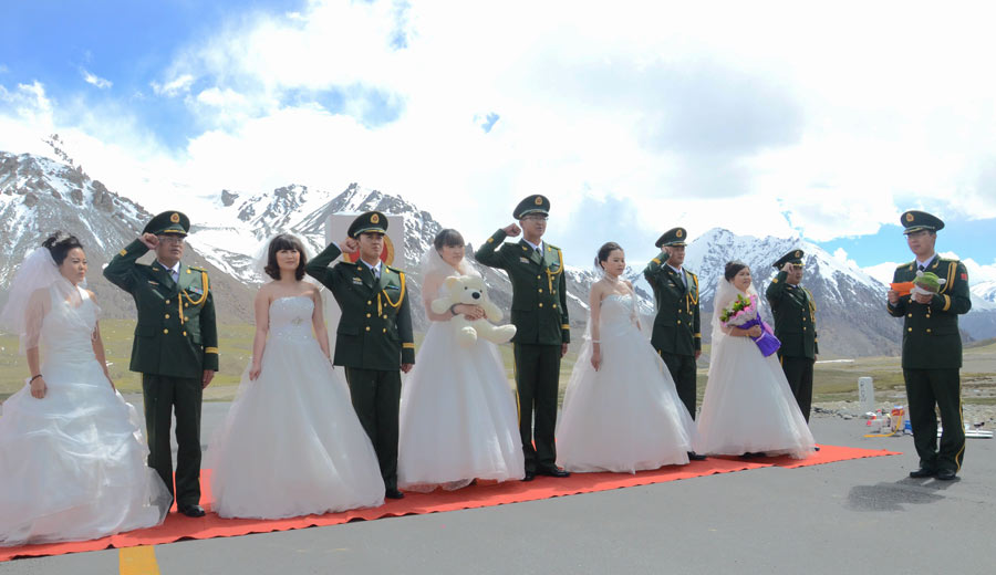 Wedding bells ring at last for five border policemen