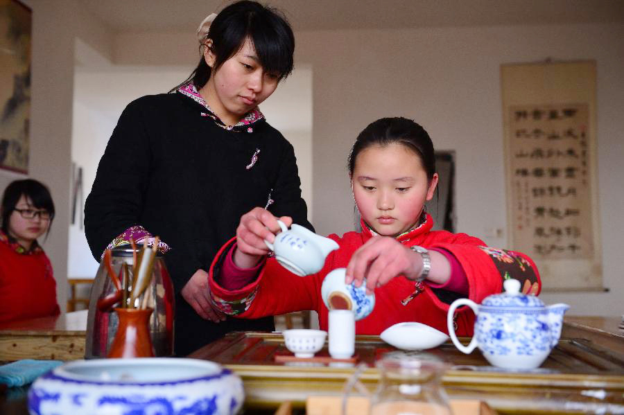 Students attend class at Yuzhang Academy in China's Nanchang