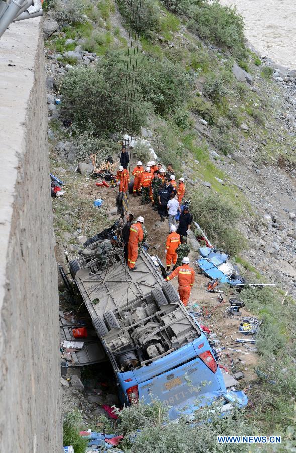 44 killed after Tibet tour bus falls into valley