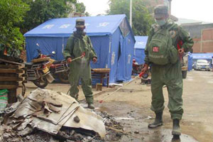 Disaster relief work in progress in quake zone