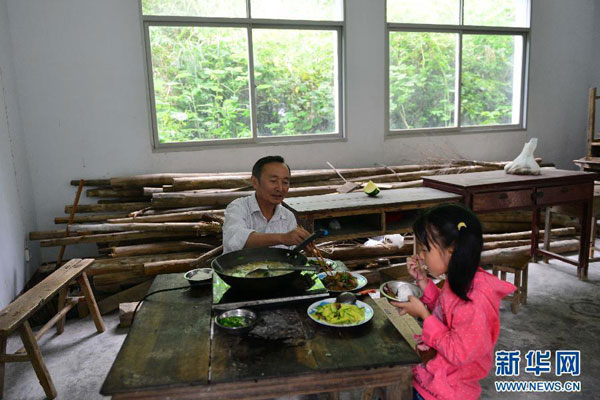 Rural school with one teacher, one student