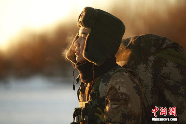 Soldiers undergo ski training in snow-covered NE China