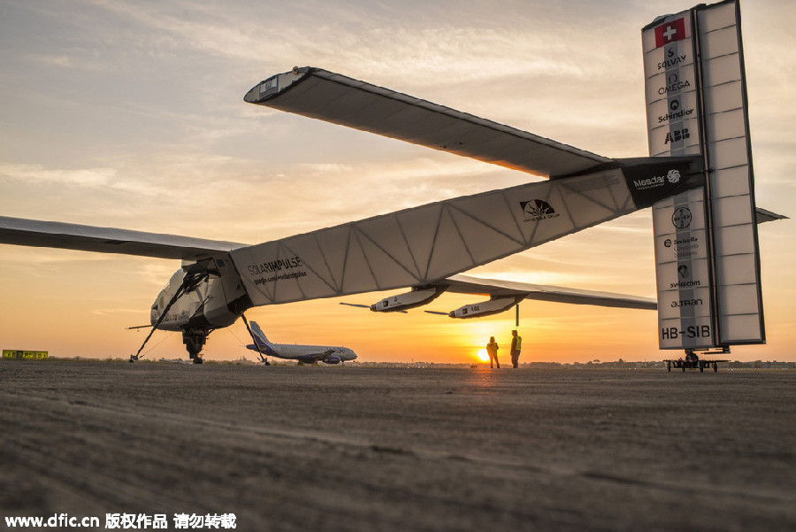 First round-world solar flight stops in China