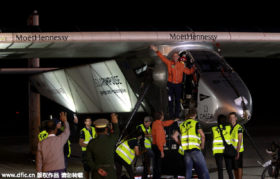 First round-world solar flight stops in China